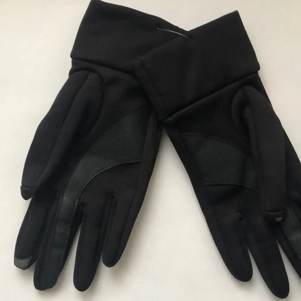 NWOT Black Light Texting Gloves with Teal Embroidery